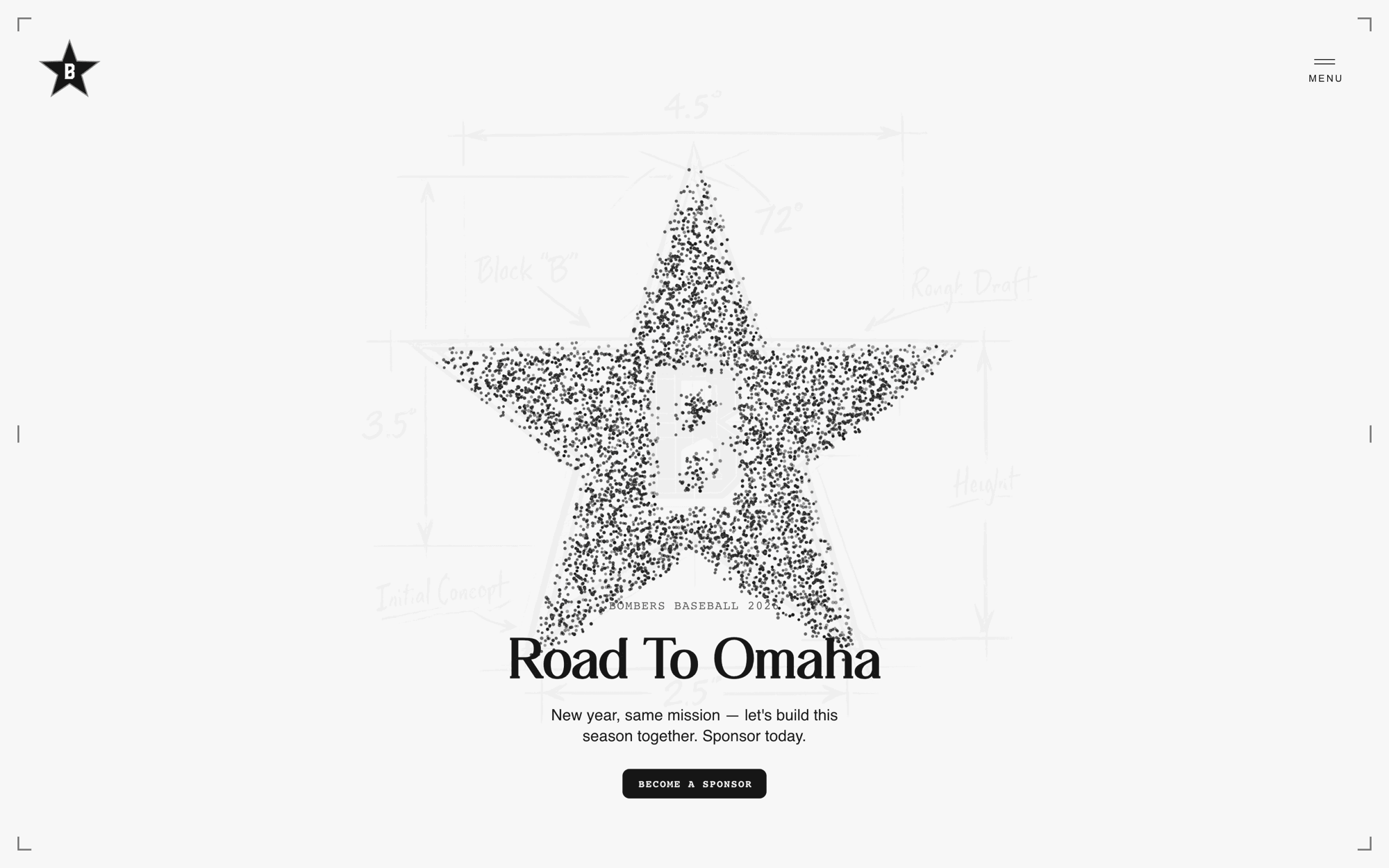 The Bombers Baseball home page — the "Road To Omaha" hero